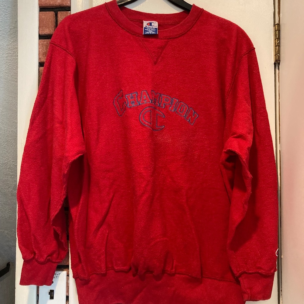 Champion Red crew neck sweatshirt Mens XL